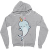 cute kawaii narwhals are cute Zipper Hoodie