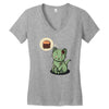 zombie cat Women's V-Neck T-Shirt