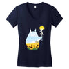 totoro sunflower Women's V-Neck T-Shirt