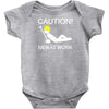 caution men at work Baby Onesie