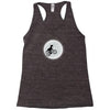 Dinosaur Riding A Bike To The Moon Racerback Tank