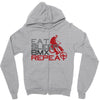eat sleep bmx repeat Zipper Hoodie