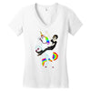 unicorn and human best friends Women's V-Neck T-Shirt