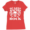biker t shirt cafe racers ton up boys rockers greasers rock &amp; roll Ladies Fitted T-Shirt