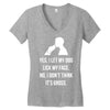yes, i let my dog lick my face Women's V-Neck T-Shirt