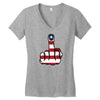 Middle Finger USA Flag Women's V-Neck T-Shirt