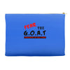 the goat white t shirt greatest of all time basketball baseball footba Accessory Pouches
