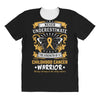Never Underestimate The Strength Of A Childhood Cancer Warrior All Over Women's T-shirt