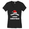this girl loves christmas Women's V-Neck T-Shirt