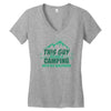 This Guy Loves Camping With His Girlfriend Women's V-Neck T-Shirt
