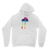 giraffe reaching up with its long neck to eat leaves off branches from Youth Hoodie