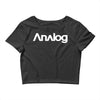 analog white logo Crop Top
