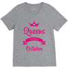 queens are born in october V-Neck Tee