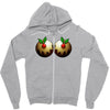 christmas pudding boobs funny Zipper Hoodie
