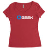 geek' (power on button) Women's Triblend Scoop T-shirt
