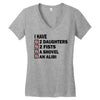 i have 2 daughter Women's V-Neck T-Shirt