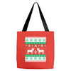 reindeer christmas ugly sweater Tote Bags