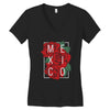 mexico with roses Women's V-Neck T-Shirt