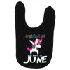 unicorns are born in june Baby Bibs