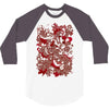 rood en wit 3/4 Sleeve Shirt