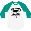 shark chart light blue t shirt 3/4 Sleeve Shirt