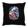 octopus vs shark Throw Pillow