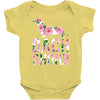 dachshund floral Baby Bodysuit