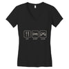 eat,sleep,game Women's V-Neck T-Shirt