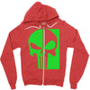 mad engine marvel brand punisher scar glow in the dark Zipper Hoodie