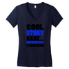 cool story babe white t shirt now make me a sandwich college humor fun Women's V-Neck T-Shirt