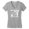 save the turtle Women's V-Neck T-Shirt