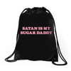 Satan Is My Sugar Daddy Drawstring Bags