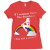 ls mug eat rainbow eat les Ladies Fitted T-Shirt