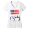 july 4th Women's V-Neck T-Shirt