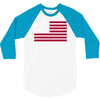 usa flag navy american 3/4 Sleeve Shirt