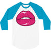 lips shiny 3/4 Sleeve Shirt