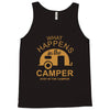 what happens in camper stays in camper vintage style camp funny Tank Top