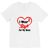 niece i wear a red heart ribbon V-Neck Tee