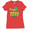 raised by elves elf christmas Ladies Fitted T-Shirt