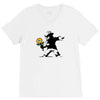 banksy flower V-Neck Tee