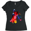 full color Women's Triblend Scoop T-shirt