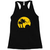 beach silhouette birds sand sunset Racerback Tank