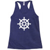 steering wheel sail boat funny Racerback Tank