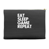 eat sleep game repeat Accessory Pouches