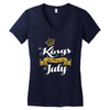 kings are born in july Women's V-Neck T-Shirt