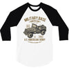 american army jeep 3/4 Sleeve Shirt
