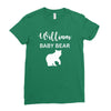 Daddy Bear - Baby Bear Custom Name Ladies Fitted T-Shirt