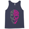 two coloured patterned skull   mens funny Tank Top