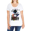 who loves husky Ladies Curvy T-Shirt