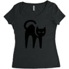 cat black Women's Triblend Scoop T-shirt